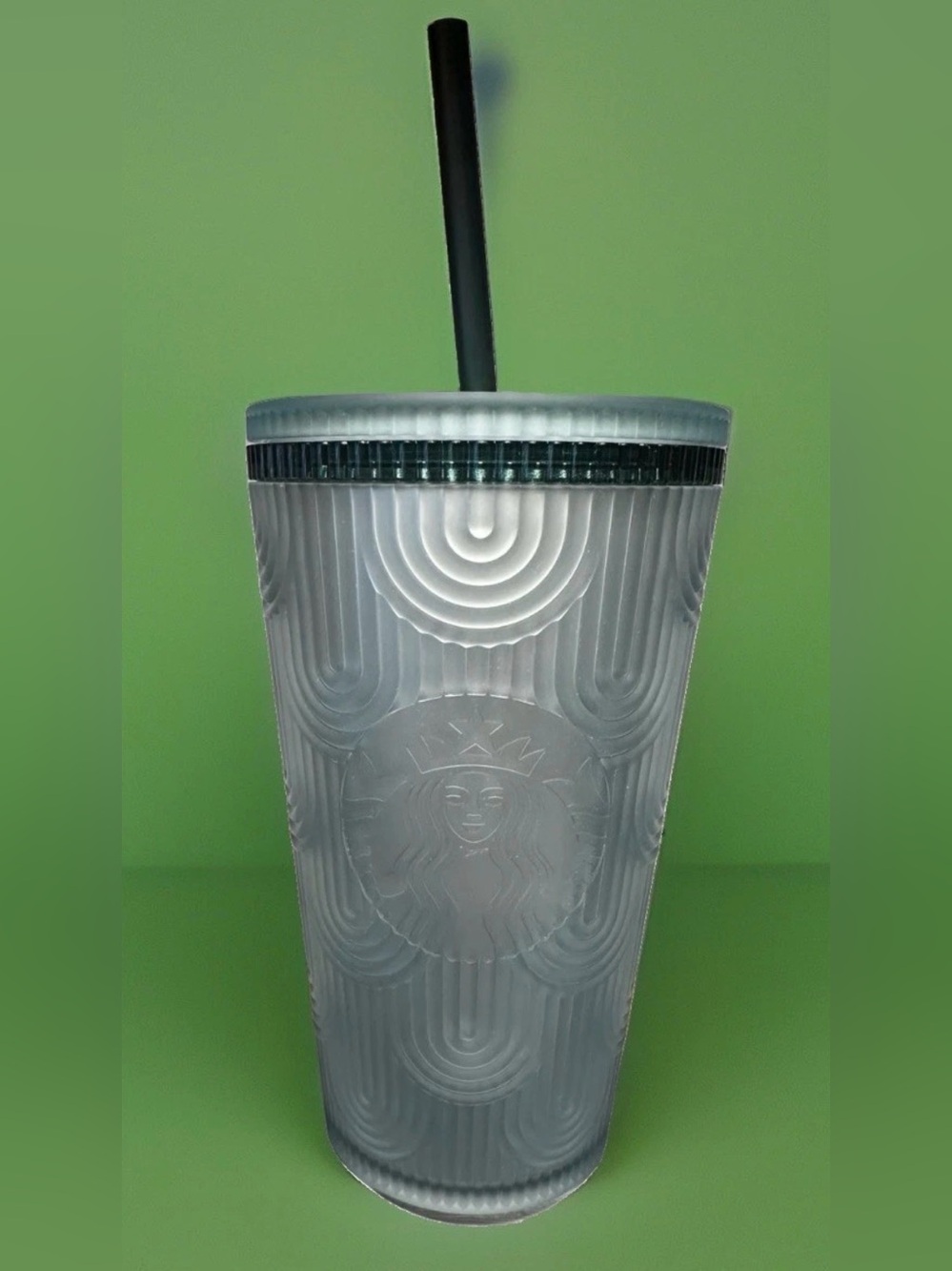 Starbucks Frosted Reusable Tumbler with  Straw - Frosted White new 16oz 6.5”